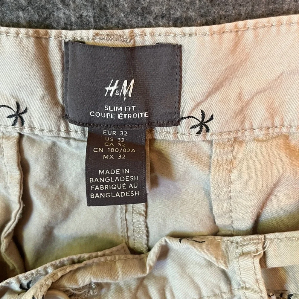 Mens Shorts Bundle Size 32 Goodfellow H&M Navy Gray Tan Palm Tree 4 Pairs Casual